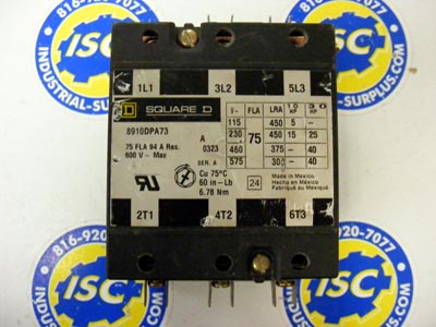 <b>Square D - </b>8910 DPA73 Contactor Series A Coil: 110/120V